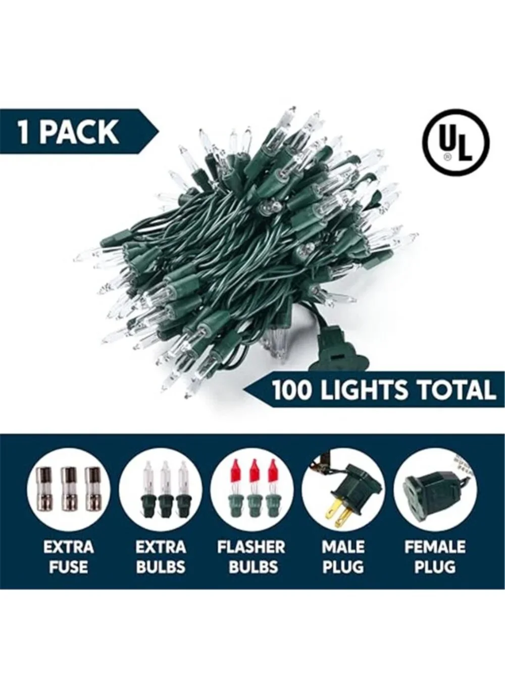 Christmas String Lights 100 White Mini Lights Indoor Outdoor Holiday Decor